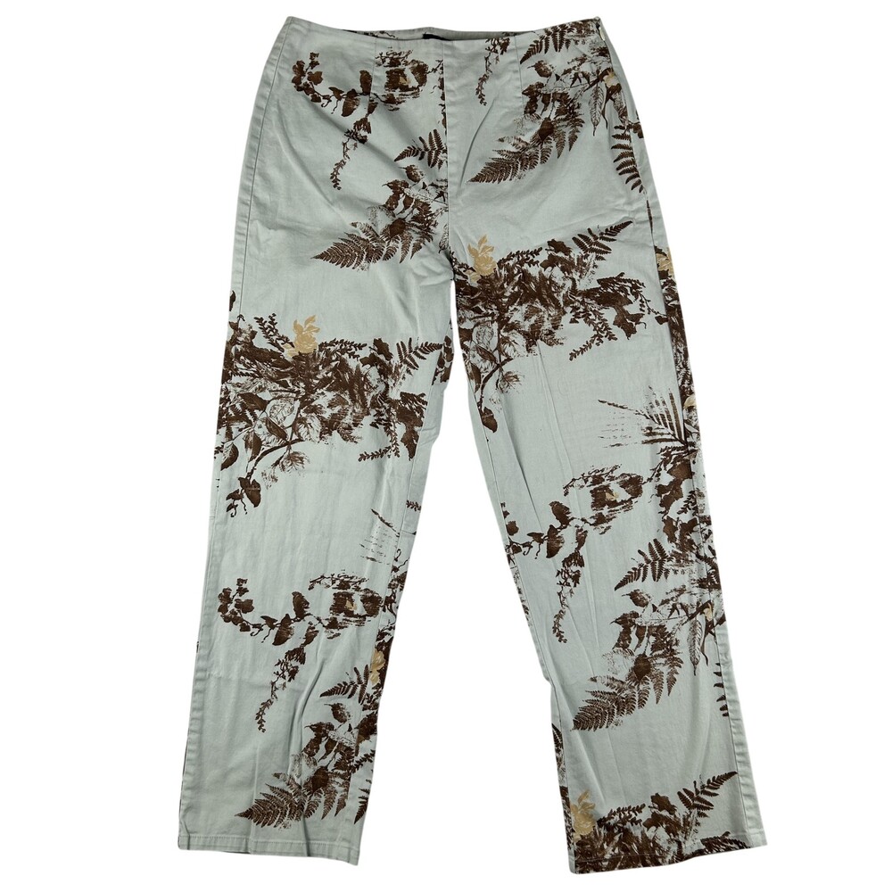 Vintage Bentley Arbuckle Pants Womens 8 Floral Stretch Twill Boho Side Zip Slit